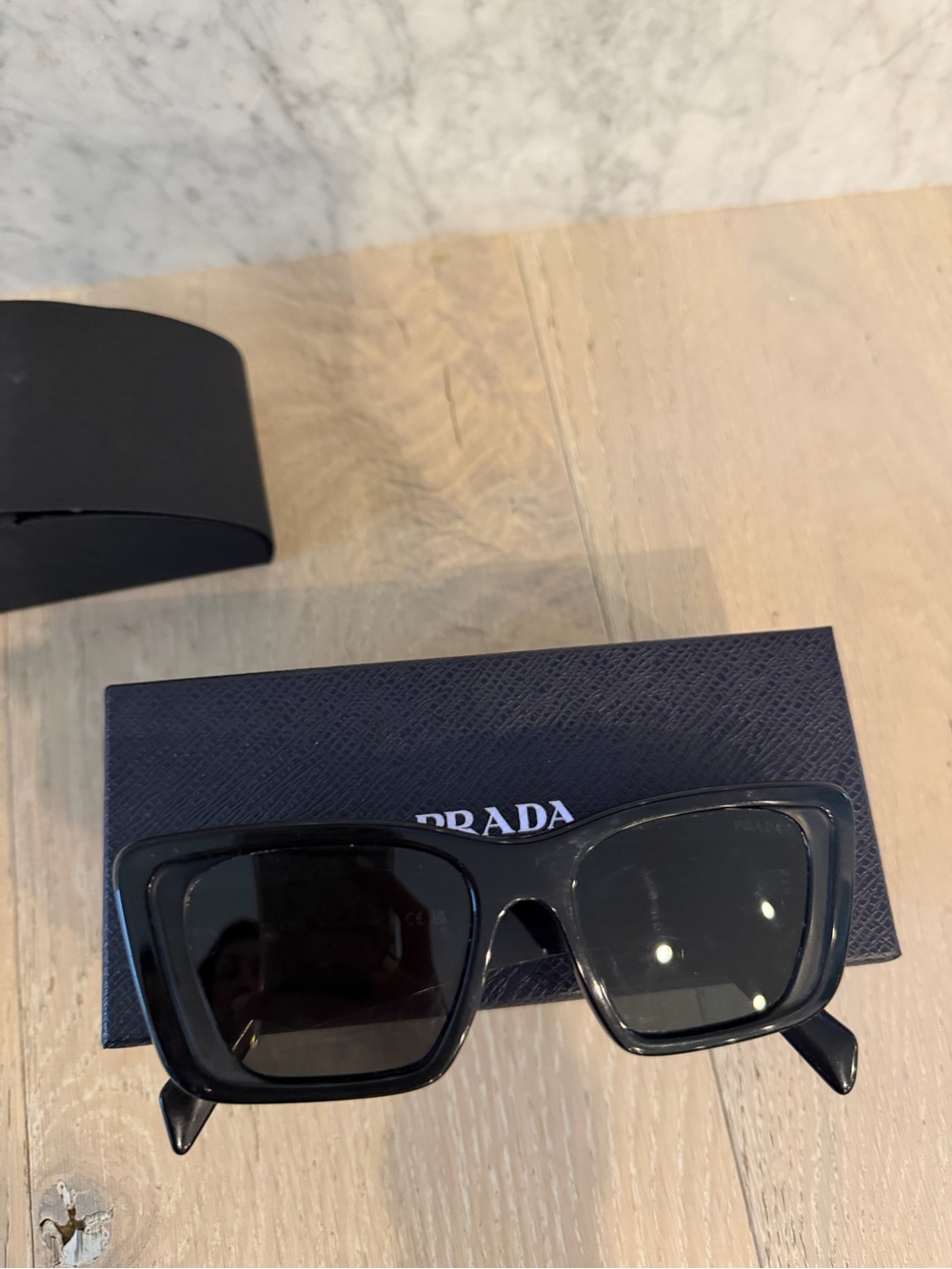 Prada Glossy Black Square Sunglasses